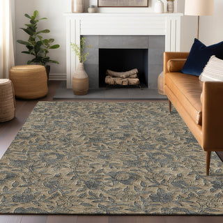 Piper Looms Mayfield Floral AMF771 Khaki Machine Washable Area Rug Lifestyle Image Feature