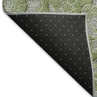 Piper Looms Mayfield Floral AMF771 Olive Machine Washable Area Rug Backing Image