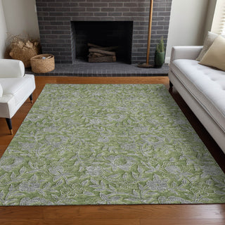 Piper Looms Mayfield Floral AMF771 Olive Machine Washable Area Rug Lifestyle Image Feature