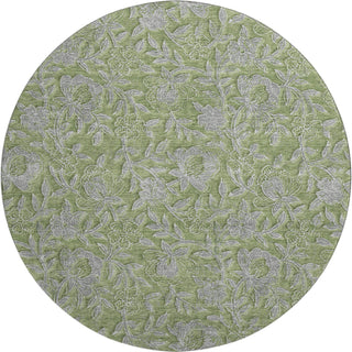 Piper Looms Mayfield Floral AMF771 Olive Machine Washable Area Rug Round Main Image