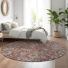 Piper Looms Mayfield Floral AMF771 Paprika Machine Washable Area Rug Round Lifestyle Image Feature