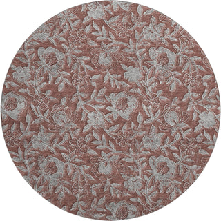 Piper Looms Mayfield Floral AMF771 Paprika Machine Washable Area Rug Round Main Image