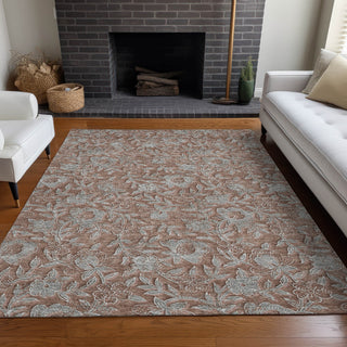 Piper Looms Mayfield Floral AMF771 Terracotta Machine Washable Area Rug Lifestyle Image Feature