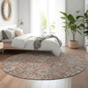 Piper Looms Mayfield Floral AMF771 Terracotta Machine Washable Area Rug Round Lifestyle Image Feature