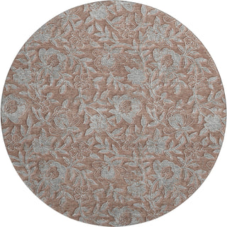 Piper Looms Mayfield Floral AMF771 Terracotta Machine Washable Area Rug Round Main Image