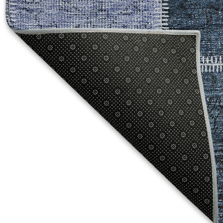 Piper Looms Mayfield Patchwork AMF772 Blue Machine Washable Area Rug Backing Image