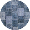 Piper Looms Mayfield Patchwork AMF772 Blue Machine Washable Area Rug Round Main Image