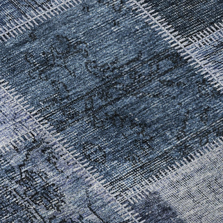 Piper Looms Mayfield Patchwork AMF772 Blue Machine Washable Area Rug Swatch Image