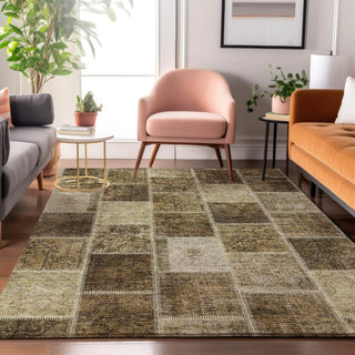 Piper Looms Mayfield Patchwork AMF772 Brown Machine Washable Area Rug Lifestyle Image Feature