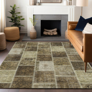Piper Looms Mayfield Patchwork AMF772 Brown Machine Washable Area Rug Lifestyle Image Feature