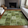 Piper Looms Mayfield Patchwork AMF772 Olive Machine Washable Area Rug Lifestyle Image Feature