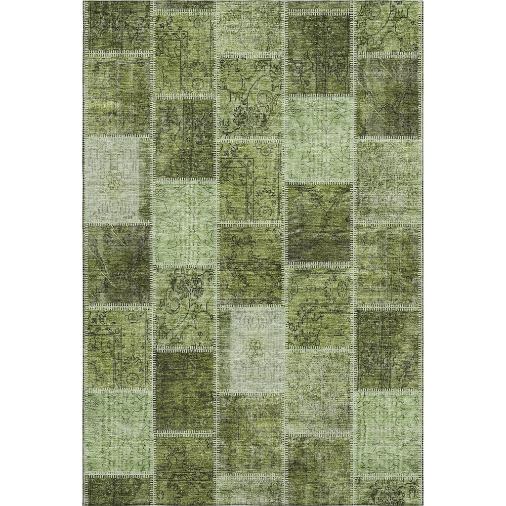 Piper Looms Mayfield Patchwork AMF772 Olive Machine Washable Area Rug main image