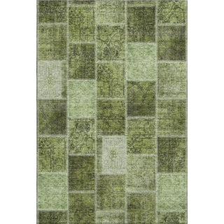Piper Looms Mayfield Patchwork AMF772 Olive Machine Washable Area Rug main image