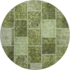 Piper Looms Mayfield Patchwork AMF772 Olive Machine Washable Area Rug Round Main Image
