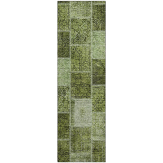 Piper Looms Mayfield Patchwork AMF772 Olive Machine Washable Area Rug Runner Main Image