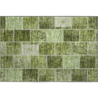 Piper Looms Mayfield Patchwork AMF772 Olive Machine Washable Area Rug Scatter Main Image