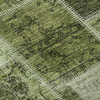 Piper Looms Mayfield Patchwork AMF772 Olive Machine Washable Area Rug Swatch Image
