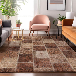 Piper Looms Mayfield Patchwork AMF772 Paprika Machine Washable Area Rug Lifestyle Image Feature