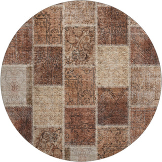 Piper Looms Mayfield Patchwork AMF772 Paprika Machine Washable Area Rug Round Main Image