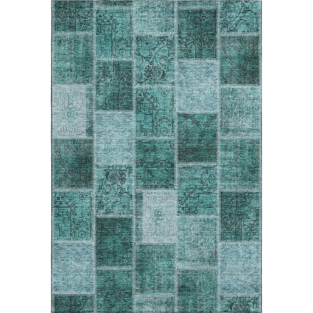 Piper Looms Mayfield Patchwork AMF772 Teal Machine Washable Area Rug main image