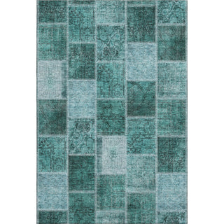 Piper Looms Mayfield Patchwork AMF772 Teal Machine Washable Area Rug main image