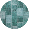 Piper Looms Mayfield Patchwork AMF772 Teal Machine Washable Area Rug Round Main Image