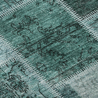 Piper Looms Mayfield Patchwork AMF772 Teal Machine Washable Area Rug Swatch Image