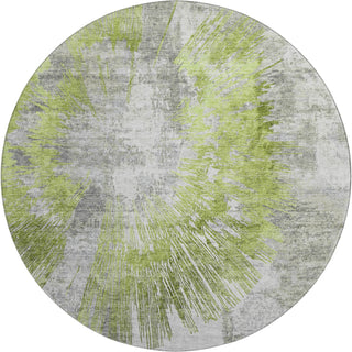 Piper Looms Mayfield Abstract AMF773 Aloe Machine Washable Area Rug Round Main Image