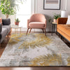Piper Looms Mayfield Abstract AMF773 Gold Machine Washable Area Rug Lifestyle Image Feature