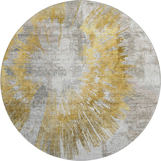 Piper Looms Mayfield Abstract AMF773 Gold Machine Washable Area Rug Round Main Image