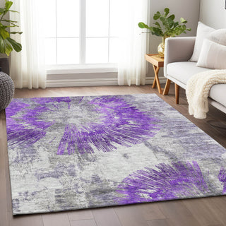 Piper Looms Mayfield Abstract AMF773 Purple Machine Washable Area Rug Lifestyle Image Feature