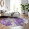 Piper Looms Mayfield Abstract AMF773 Purple Machine Washable Area Rug Round Lifestyle Image Feature