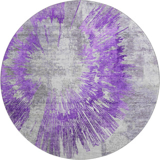 Piper Looms Mayfield Abstract AMF773 Purple Machine Washable Area Rug Round Main Image