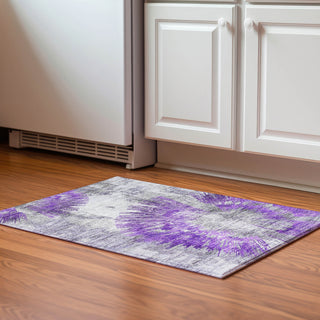 Piper Looms Mayfield Abstract AMF773 Purple Machine Washable Area Rug Scatter Lifestyle Image Feature