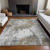 Piper Looms Mayfield Abstract AMF773 Taupe Machine Washable Area Rug Lifestyle Image Feature