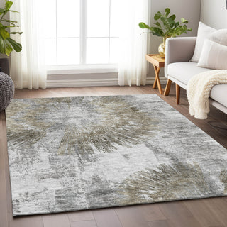 Piper Looms Mayfield Abstract AMF773 Taupe Machine Washable Area Rug Lifestyle Image Feature