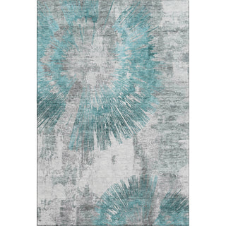Piper Looms Mayfield Abstract AMF773 Teal Machine Washable Area Rug main image
