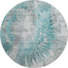 Piper Looms Mayfield Abstract AMF773 Teal Machine Washable Area Rug Round Main Image