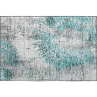 Piper Looms Mayfield Abstract AMF773 Teal Machine Washable Area Rug Scatter Main Image
