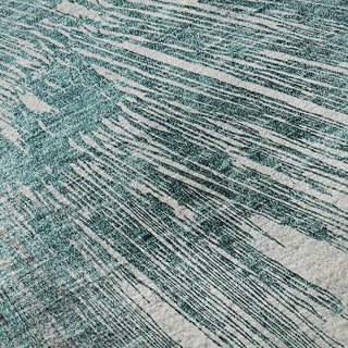 Piper Looms Mayfield Abstract AMF773 Teal Machine Washable Area Rug Swatch Image