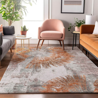 Piper Looms Mayfield Abstract AMF773 Terracotta Machine Washable Area Rug Lifestyle Image Feature