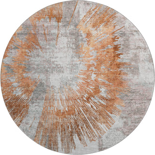 Piper Looms Mayfield Abstract AMF773 Terracotta Machine Washable Area Rug Round Main Image