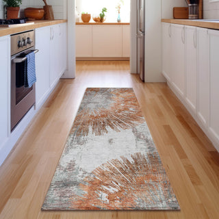 Piper Looms Mayfield Abstract AMF773 Terracotta Machine Washable Area Rug Runner Lifestyle Image Feature