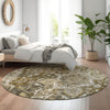 Piper Looms Mayfield Traditional AMF774 Brown Machine Washable Area Rug Round Lifestyle Image Feature