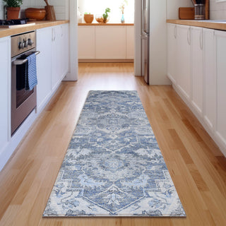 Piper Looms Mayfield Traditional AMF774 Denim Machine Washable Area Rug Runner Lifestyle Image Feature