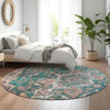Piper Looms Mayfield Traditional AMF774 Emerald Machine Washable Area Rug Round Lifestyle Image Feature