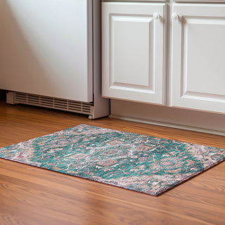 Piper Looms Mayfield Traditional AMF774 Emerald Machine Washable Area Rug Scatter Lifestyle Image Feature