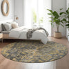Piper Looms Mayfield Traditional AMF774 Gray Machine Washable Area Rug Round Lifestyle Image Feature