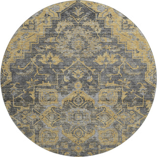 Piper Looms Mayfield Traditional AMF774 Gray Machine Washable Area Rug Round Main Image