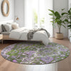 Piper Looms Mayfield Traditional AMF774 Olive Machine Washable Area Rug Round Lifestyle Image Feature